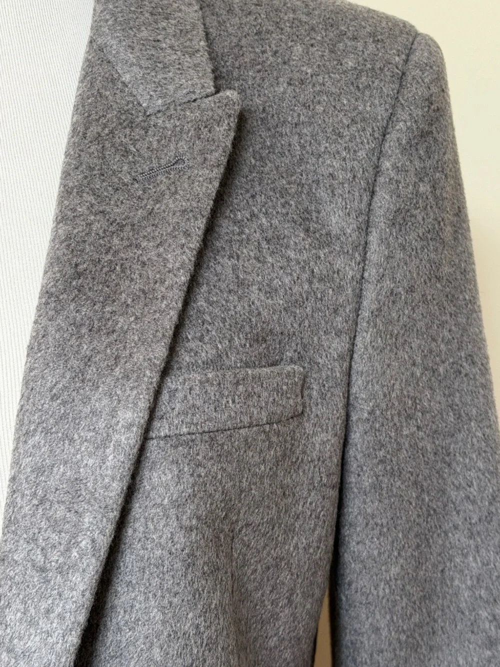 Saint Laurent YSL Gray Cashmere Wool Flannel Silk Lined Blazer Jacket